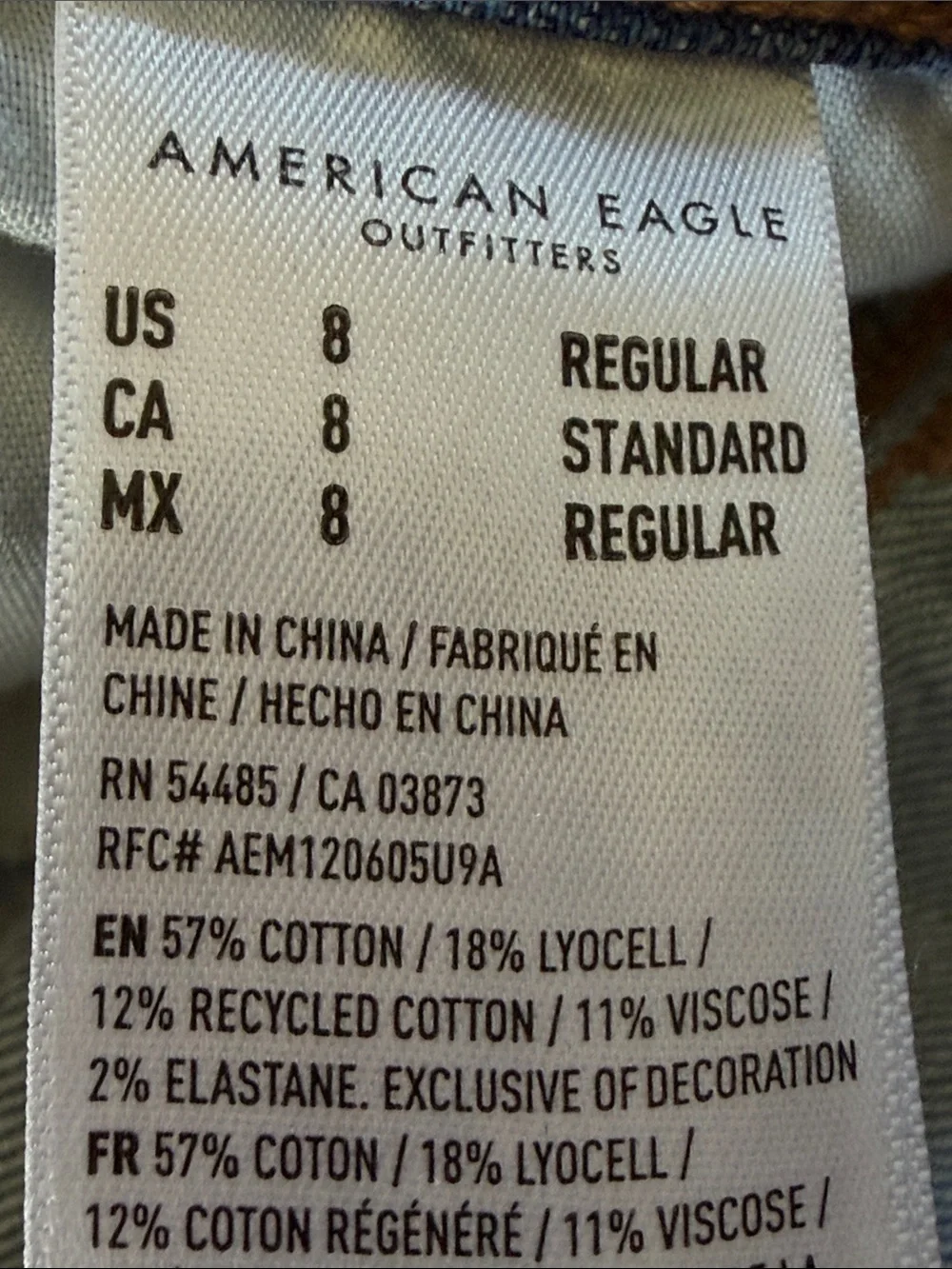 American Eagle Women Super High Rise Baggy Wide Leg Cargo Blue Jeans Size 8 EUC - Picture 5 of 8